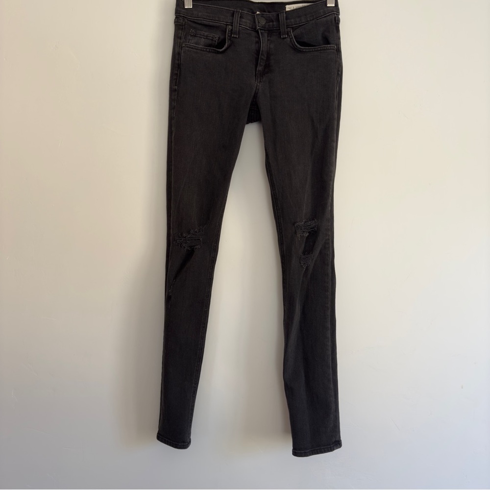 Rag & Bone distressed washed black skinny jeans Size:26